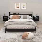 Vidaxl Stenska nočna omarica 2 kosa črna 50x36x40 cm