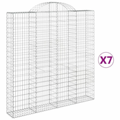 Vidaxl Obokane gabion košare 7 kosa 200x30x200/220 cm pocinkano železo