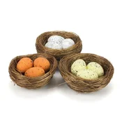 Rayher.	 Gnezda z jajčki, set 3, beli, rumeni, oranžni