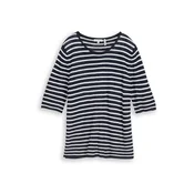 TOM TAILOR Pulover temno modra/bela