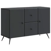 Vidaxl Strani šal s predalom Črna 89 x 34,5 x 60 cm Inženirski les