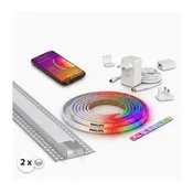 Komplet 1x LED RGBW traka WHITE AND COLOR LED/20W/230V 2 m + 2x ugradni profil 1 m