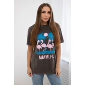 Shredded cotton blouse Miami brown