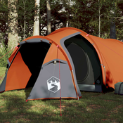 vidaXL Šator za 4 osobe sivo-narancasti 360 x 135 x 105 cm taft 185T