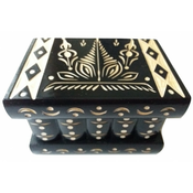 Puzzle box jewelry box new black beautiful special handcarved wooden secret magic brain teaser storage box