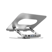 Unitek Stojalo za prenosni računalnik Unitek + USB-C hub, HDMI 1.4, 4K, PD 100W