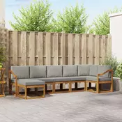Set vanjskih sofa s jastukom 7 pcs Prirodna i svijetlo siva
