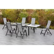 Gardenson Raztegljiva Vrtna Miza Ambia, Aluminij, Steklo, 150-220x90