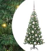 Vidaxl Božično drevo med 150 LED z stojalom Zelena 120 cm PVC