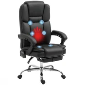 Vinsetto Vinsetto pisarniški stol z masažno funkcijo umetno usnje, jeklo 66D x 67Š x 118 126V cm Črn, (5000242958)