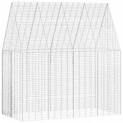 Vidaxl Kletka za zajce srebrna 200 x 100 x 210 cm Cinkana jeklena