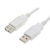Podaljševalni kabel USB (2.0), USB A moški - USB A ženski, 0,3 m, bel