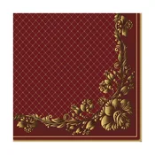 Eko serviete za decoupage Gold Frame and Net on Crimson - 1 kos