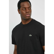 Pamucna majica Lacoste za muškarce, boja: crna, bez uzorka