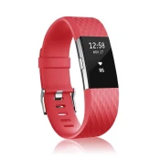 BStrap Fitbit Charge 2 Silicone Diamond (Small) pašček, Red