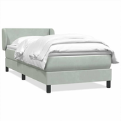 vidaXL vidaXL Box spring postelja z vzmetnico Svetlo siva 80x210 cm žamet, (21791992)