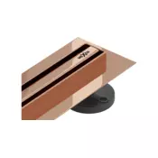 Mexen Flat 360° Slim linijsko vrtljiv odtok 150 cm, rožnato zlato - 1641150