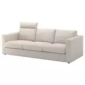 VIMLE Sofa trosed, s naslonom za glavu/Gunnared bež