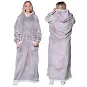Home design ODEJICA Z MAJICO Velika topla debela ODEJICA Z MAJICO 2v1 XXL SIVA Krznena [KB-XL1]