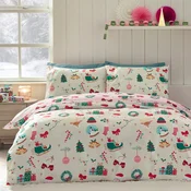 Posteljnina za zakonsko posteljo 200x200 cm Christmas Happy Holidays – Catherine Lansfield