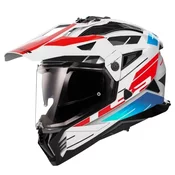 Enduro motociklistička kaciga LS2 MX702 PIONEER II NAMIB bijelo-plavo-crvena