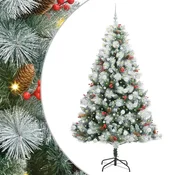 Vidaxl Umestno božično drevo z LED lučmi Zelena in bela 210 cm