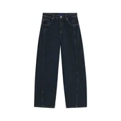 HUGO Jeans hlače 50567482 Mornarsko modra Boyfriend Fit