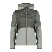 CMP WOMAN JACKET HYBRID FIX HOOD, ženska pohodna jopa, zelena 36E5576
