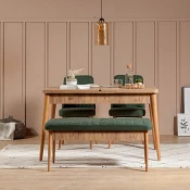 Hanah Home Vina 1070 Trpezarijski set, Braon-Zelena