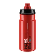 Elite Jet Prozorna rdeča steklenička, siv logotip 550 ml