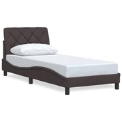 Vidaxl Posteljni okvir brez vzmetnice temno rjav 80x200 cm blago
