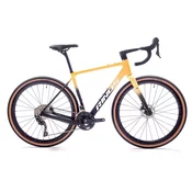 RINOS Sandman4.0 Carbon gravel kolo za cross country Shimano GRX400 Kros kolo karbon gramozno kolo iz ogljikovih vlaken, bež/rumena, 54 