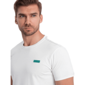 OMBRE Moška bombažna majica V5 OM-TSCT-0151 bela MDN124341 S