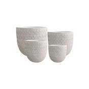 Mondex Okrasni lonci vlaknena glina HEVRA Komplet 44x44x42/36x36x35/30x30x30/24x24x24 cm naravna 4 kos, (5000212442)