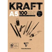 Clairefontaine blok skicirka Brown Kraft A5, 100listni, 90g