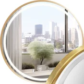Stensko ogledalo LED 80cm MMJ BRUSH ROSE GOLD