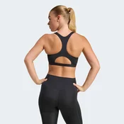 ADIDAS PERFORMANCE Športni nederček Optimé Essentials Workout Zip-Front Medium Support črna/bela