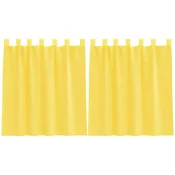 Vidaxl Voile zavese z zankami 2 kosa rumene 140x140 cm