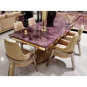 Casa Padrino luxury Art Deco dining room chair set with armrests beige/gray/gold - Kitchen chairs set of 6 - Luxury dining room furniture - Art Deco furniture - Luxury Art Deco interior