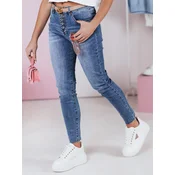 Spodnie damskie slim fit jeansowe DENIMFIT granatowe Dstreet
