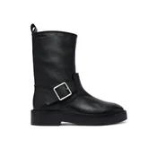 Calvin Klein Škornji Conc Welt Mid Biker Boot Lth HW0HW03212 Črna