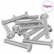 vidaXL vidaXL Vijak za zaklep glave 12 pcs srebrna M6 x 35 mm Jeklo, (5000163921)