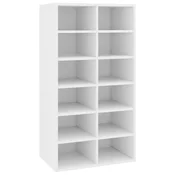 Vidaxl Stojalo za čevlje belo 54x34x100,5 cm konstruiran les