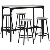 Homestar Set barske mize 5-delni 110x50x895 cm siva