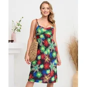 Resti Black and green womens dress with print- Clothing