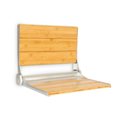 OneConcept Arielle Deluxe, sedež za tuš, bambus, aluminij, zložljiv, maks. 160 kg, les
