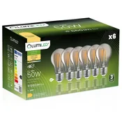 LUMILED 6x LED žarnica E27 A60 6W = 50W 660lm 2200K Topla 360° DIMLJENA ŽARNICA