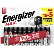 ENERGIZER Energizer Max mignon (aa)-baterija alkalno-manganov 1.5 V 20 kos, (20430935)