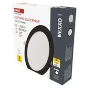 LED vgradna svetilka NEXXO, okrogla, čierne, 18W, CCT