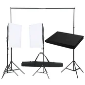 Vidaxl Komplet za foto studio z lučmi in ozadjem